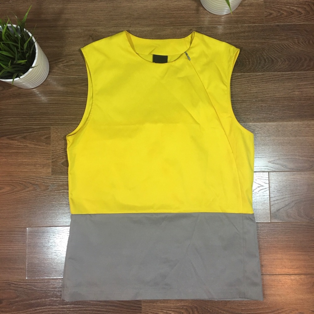 H&M Yellow and Grey Top